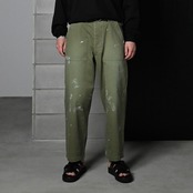INTERIM / MILK PAINT VINTAGE WASH ORGANIC COTTON US ARMY M-47 HBT BAKER PANTS