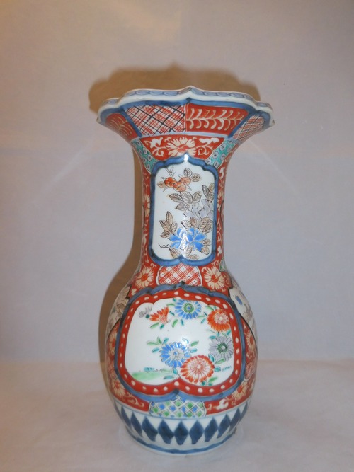 伊万里色絵広口花器 Imari porcelain vase(flowers)
