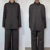 【受注予約:10月上旬入荷予定】フライフロント微起毛シャツJK/チャコールブラウン