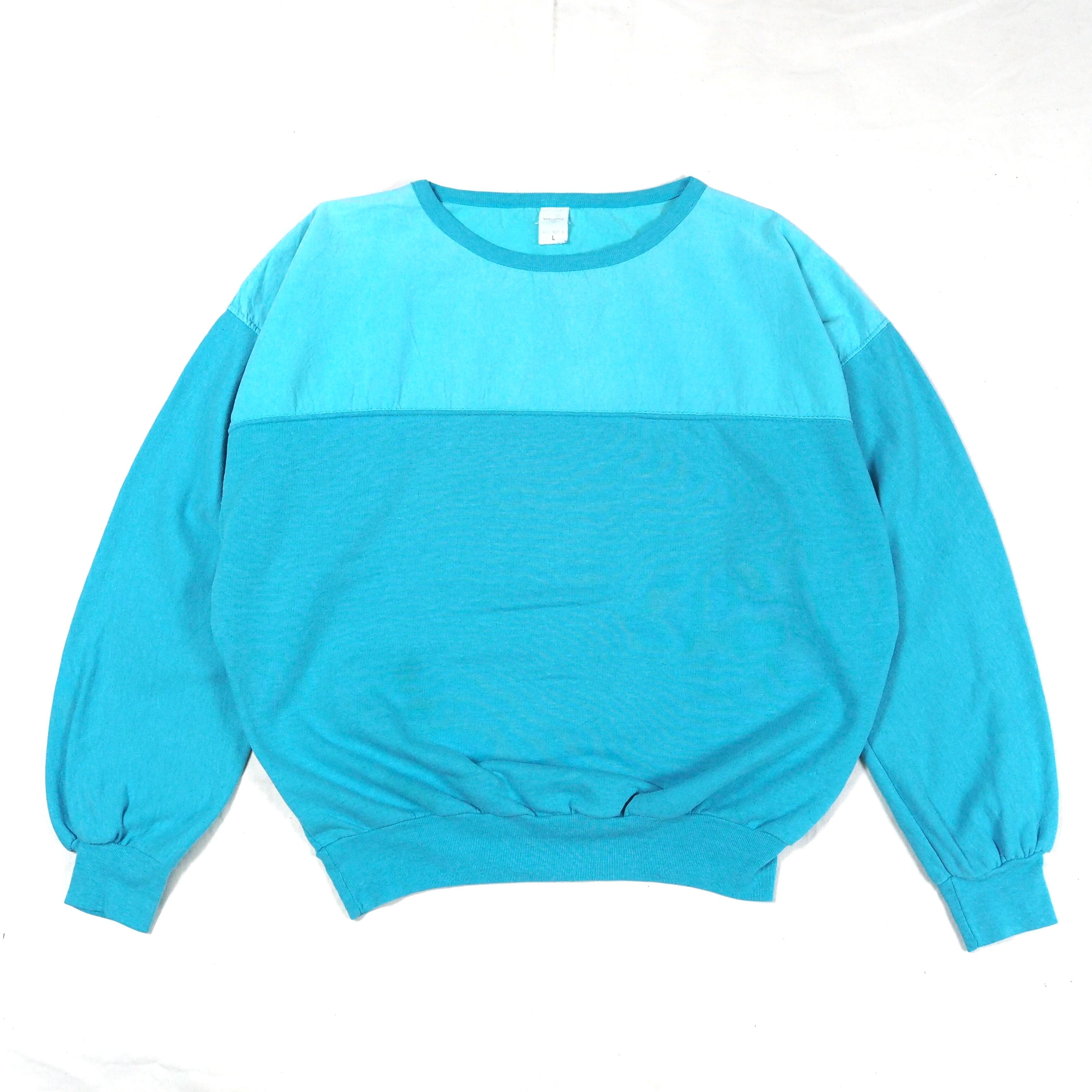 80s wide sweatshirt twotone L / USA