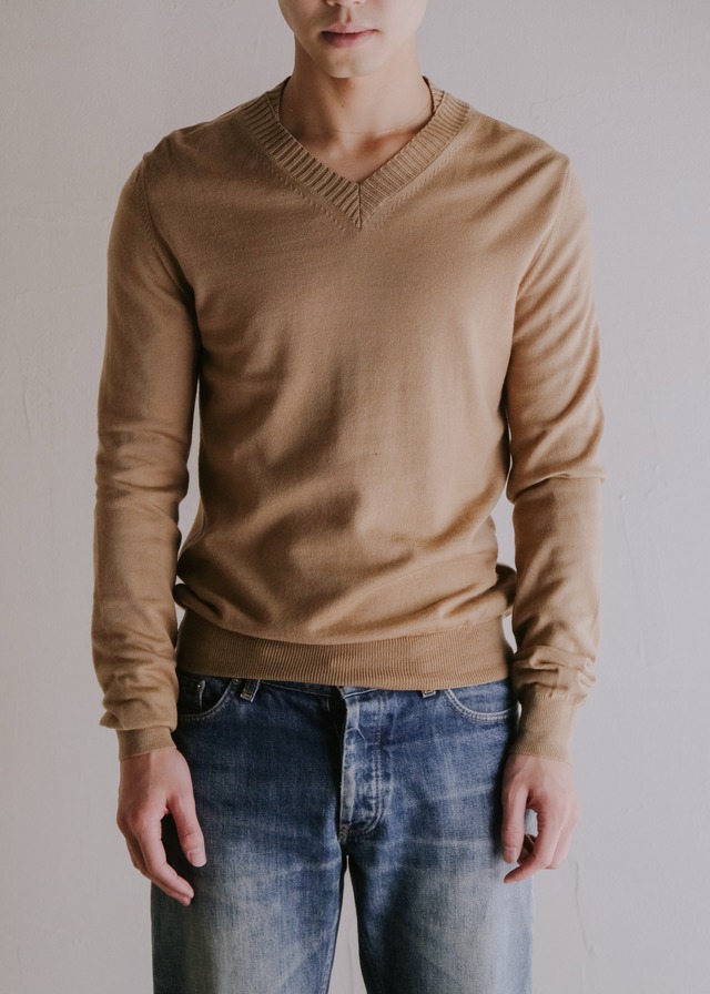 00's JIL SANDER v-neck wool knit