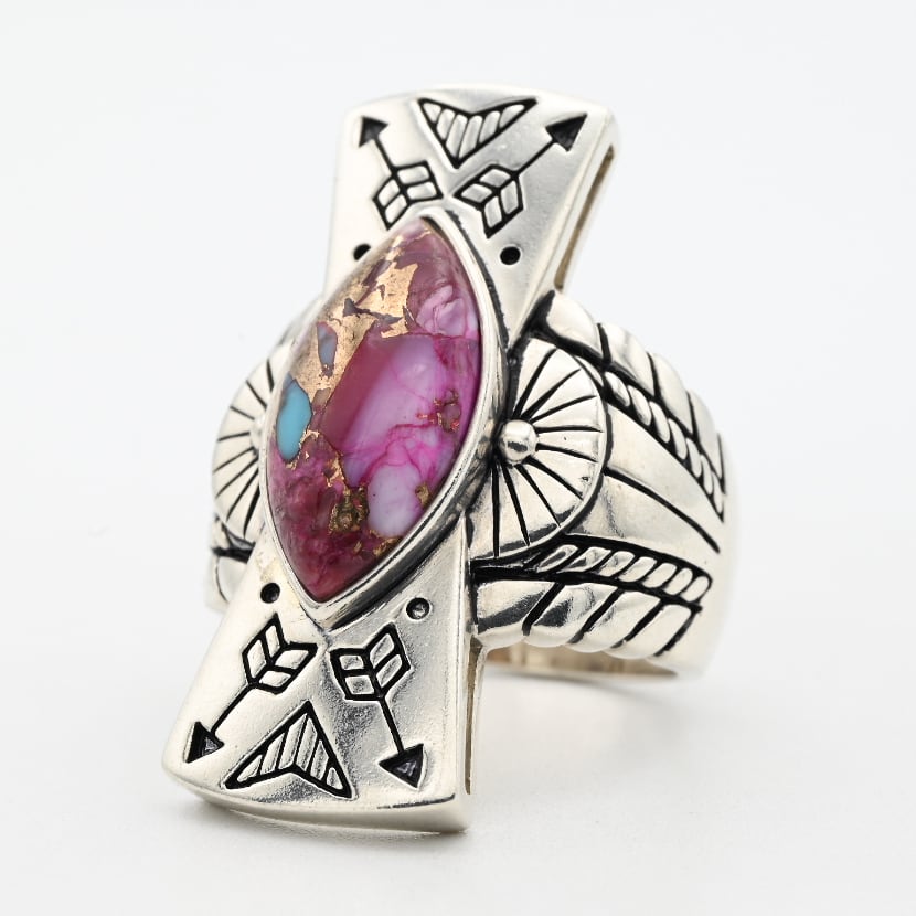 Composite Stone Accent Wide Graceful Design Ring #19.0 / USA