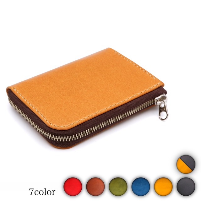 ショートウォレット　L字ファスナー　本革製