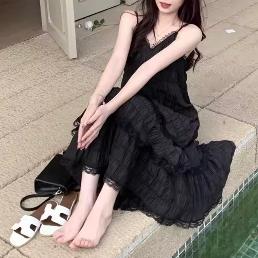 レースティアードキャミソールワンピース