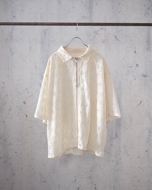 Flocky lace S/S shirt(white)