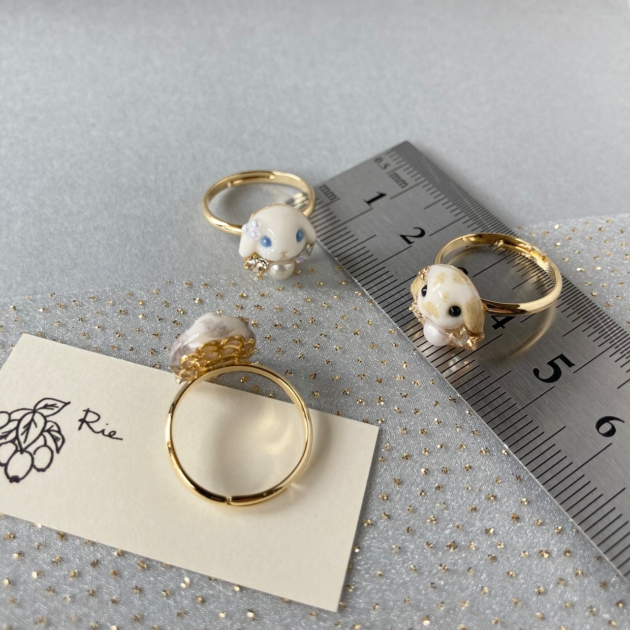 星うさぎリング（たれ耳）