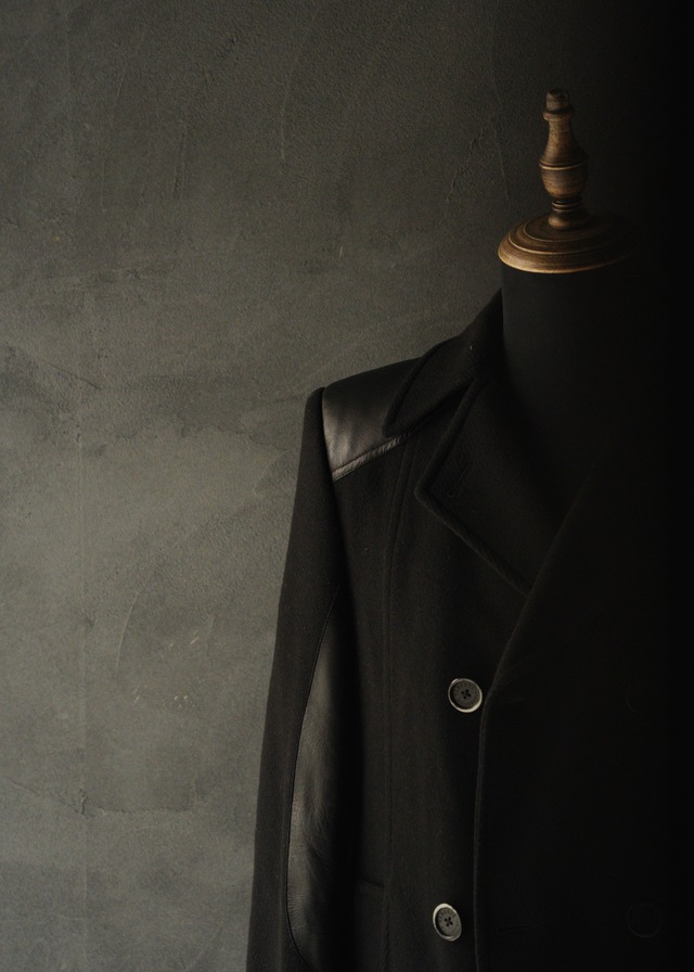 VERSACE Collection switching leather wool P coat