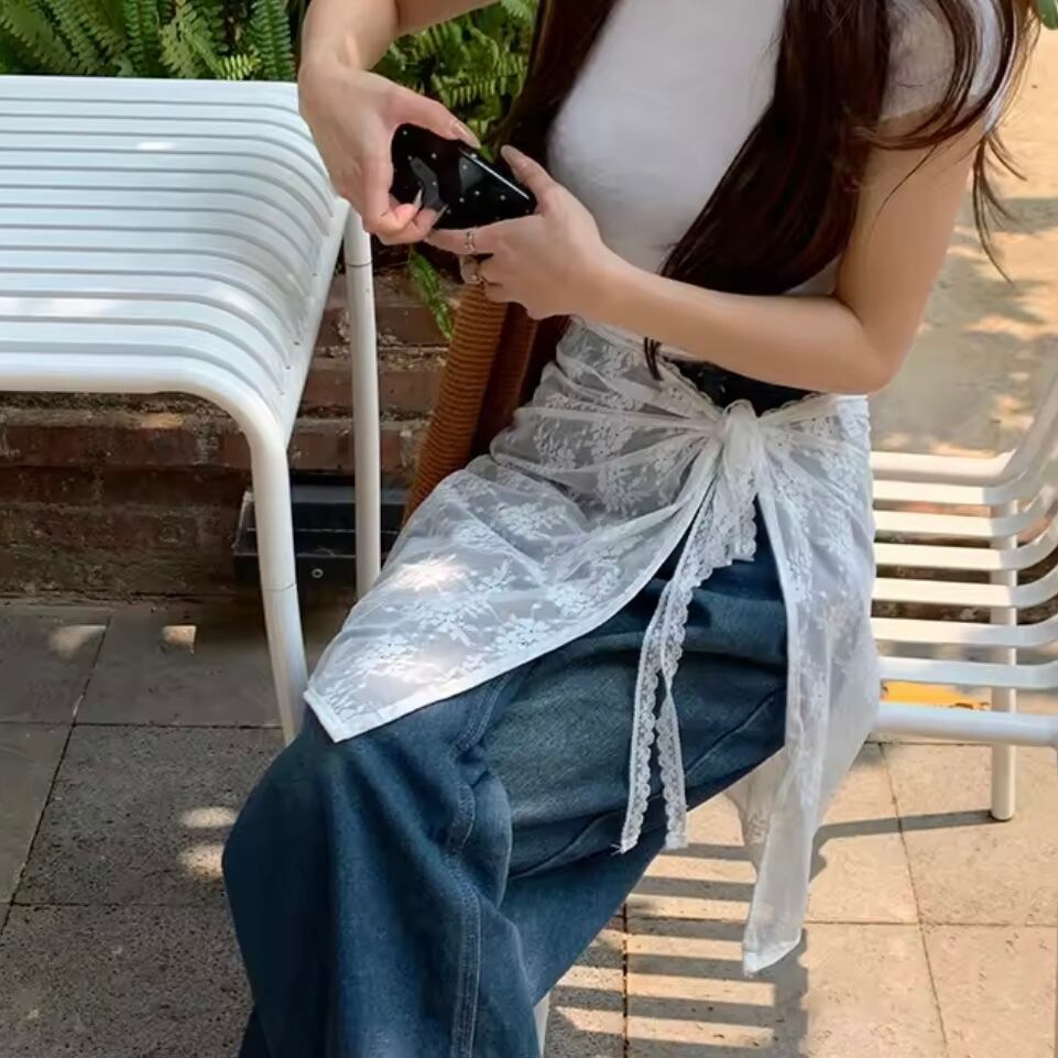 フラワーレースラップスカート