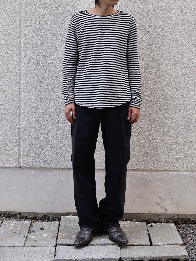 tapered black denim pants