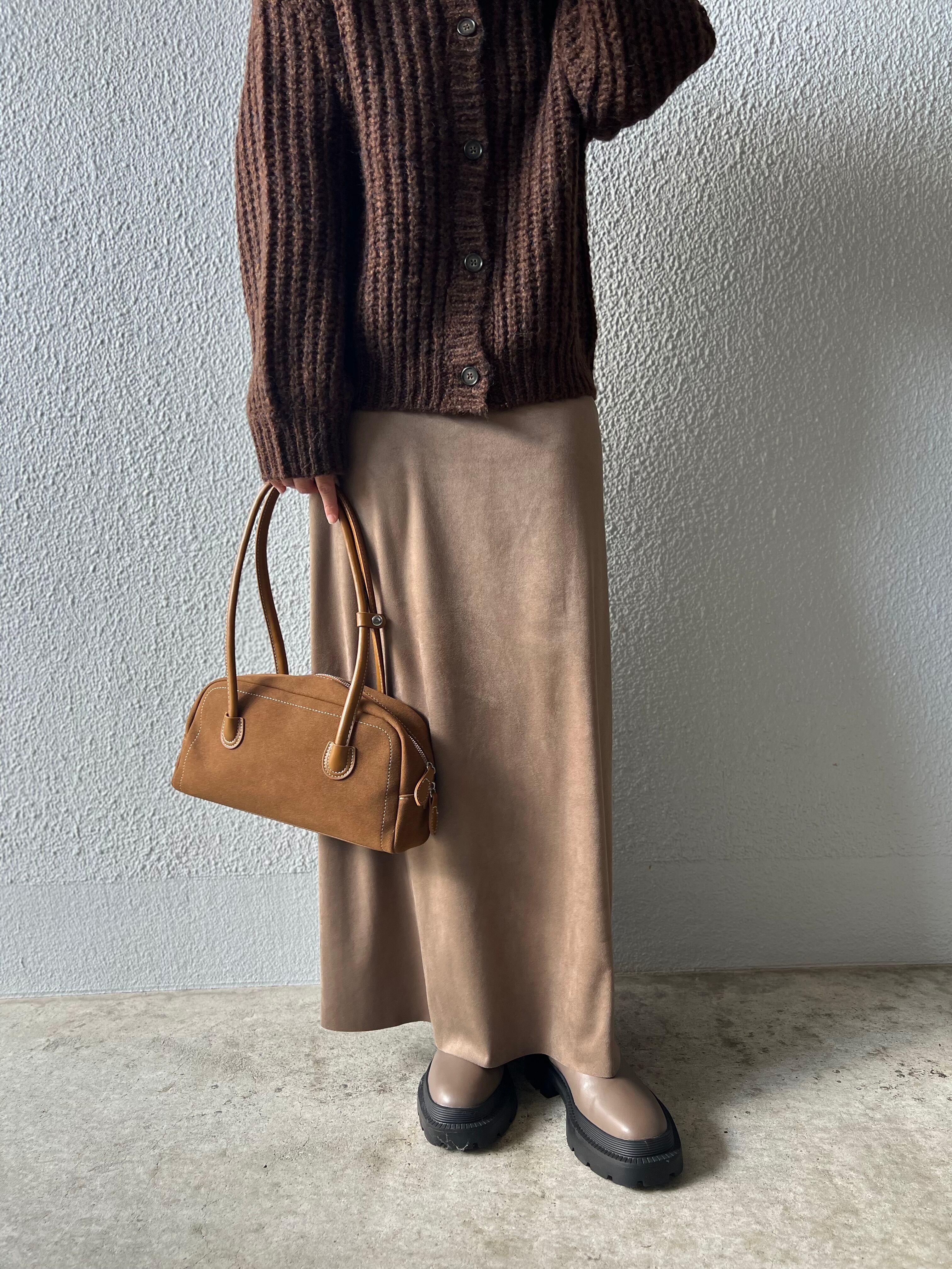 【cafune】フェイクスエードロングスカート　545612