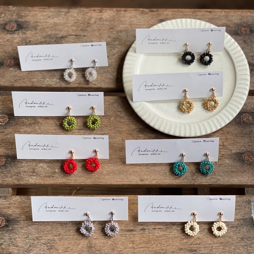 ANDOMIKE ビーズ刺繍アクセサリー　イヤリング　12