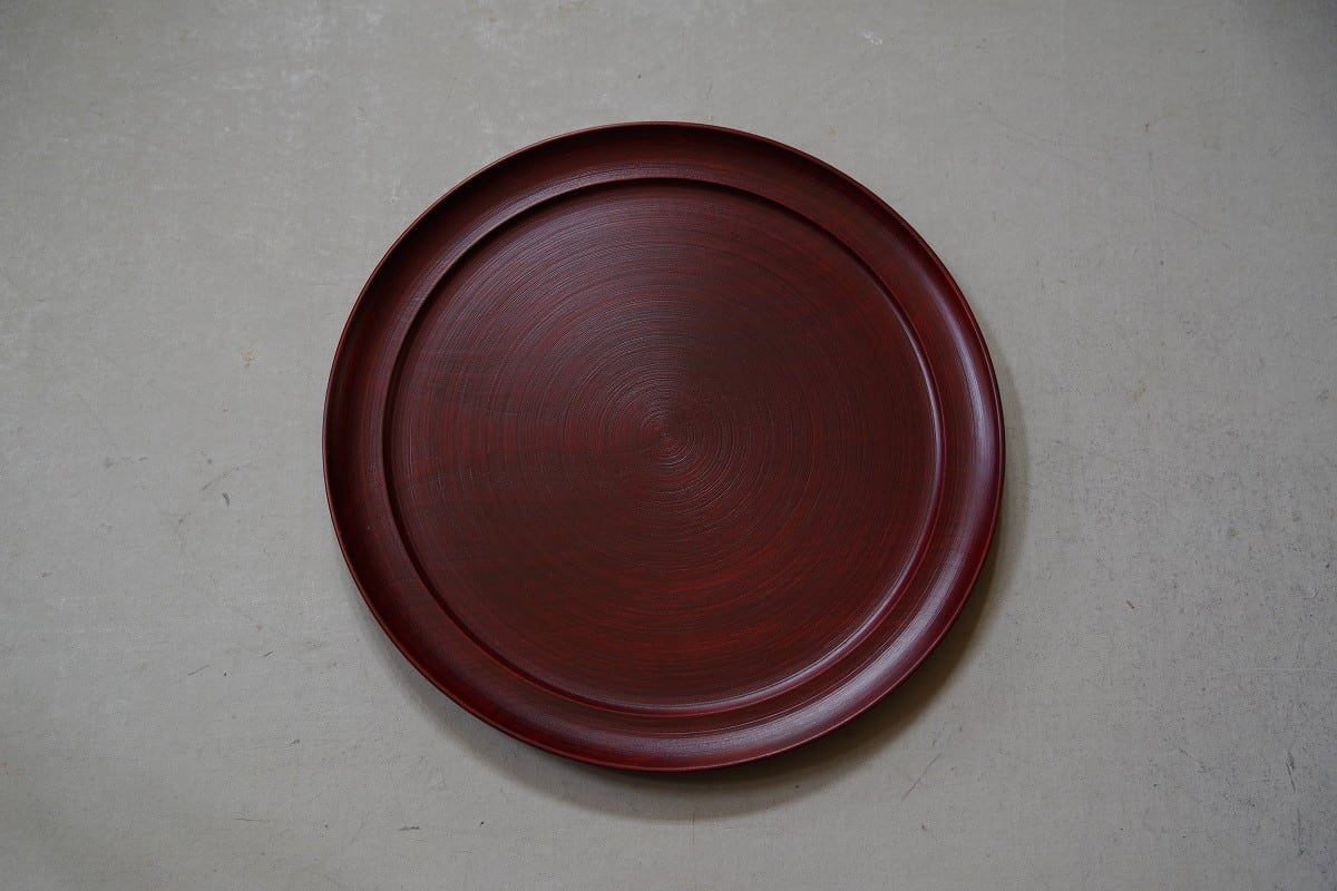 ふじい製作所 挽目盆赤一尺