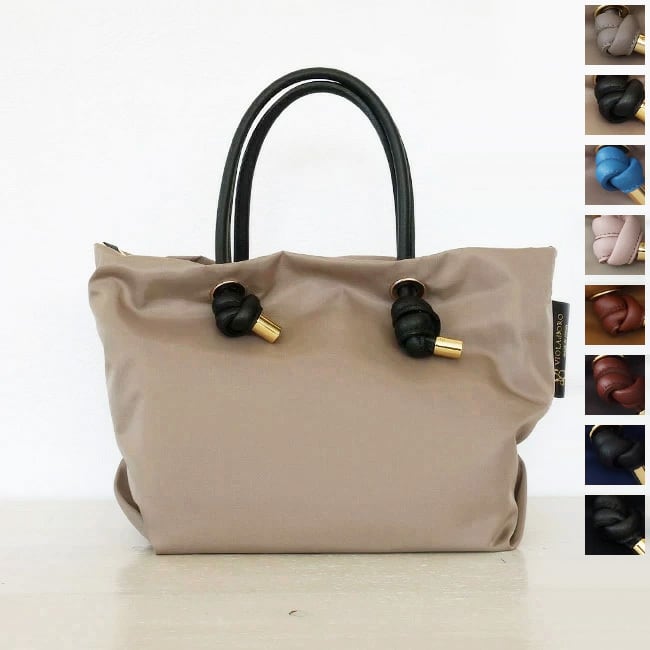 VIOLAd'ORO (ヴィオラドーロ) トートバッグ ナイロン ノットハンドル ショルダー 2WAY イタリアンレザー V-2174