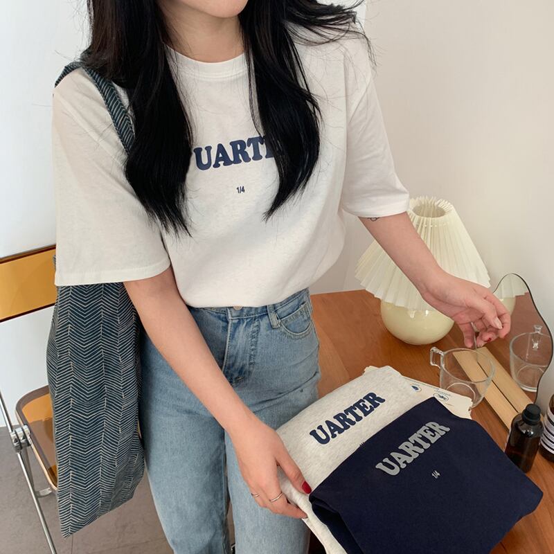 プリントTシャツ サマールーズスタイルレッドトップス 夏物 スーパーモール47829845976