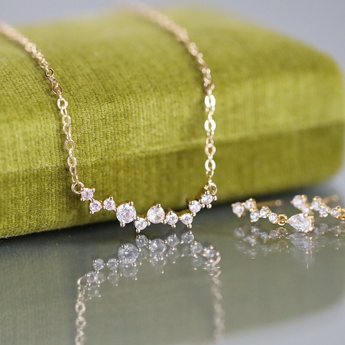 煌めく星屑のネックレス｜18KGP or SLV925｜アレルギー対応 45cm