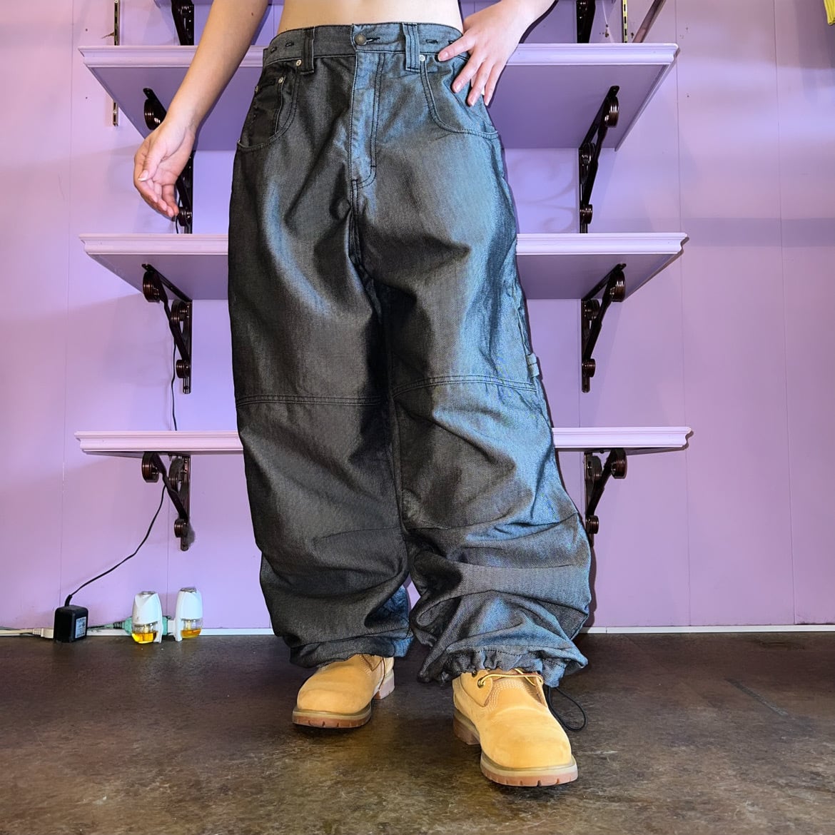 Shiny Denim Design Baggy Pants | PINNAP