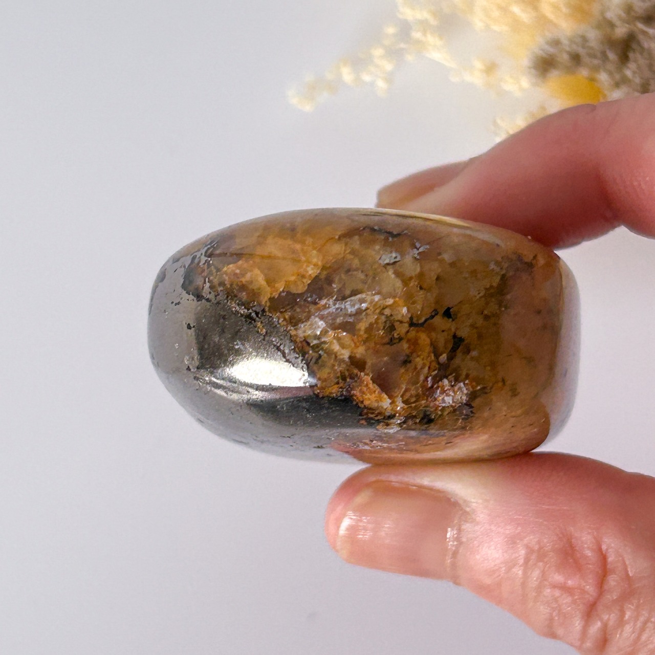 ゴールデンヒーラー&パイライト パーム ＊ Golden Healer & Pyrite ＊ 天然石