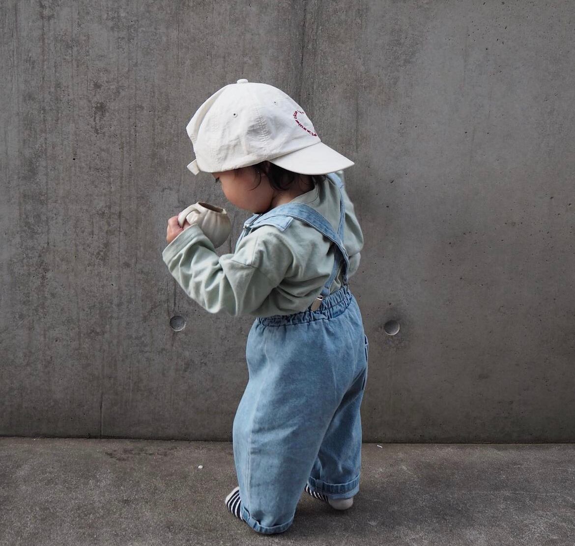 【即納】denim suspender&pants set / bonito
