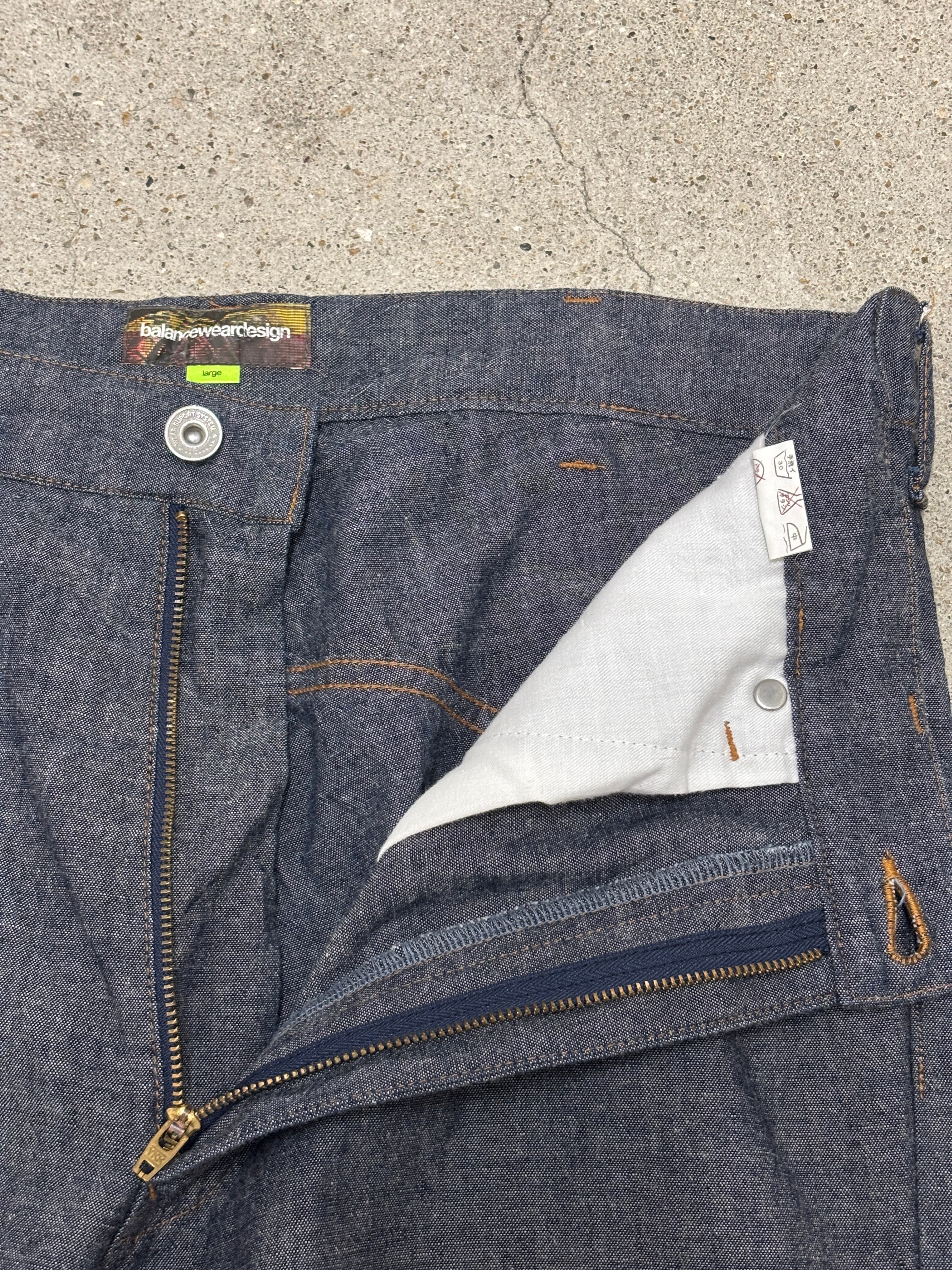 balanceweardesign パンツ 00s balanceweardesign/Draping pants/L/立体裁断パンツ/インディゴ
