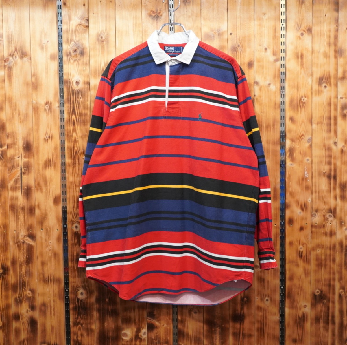 90s ralphlauren プルオーバー シャツ L/ラルフローレン ラガーシャツ 