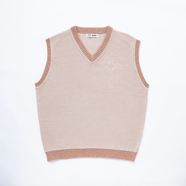 Lame knit vest (BEIGE)