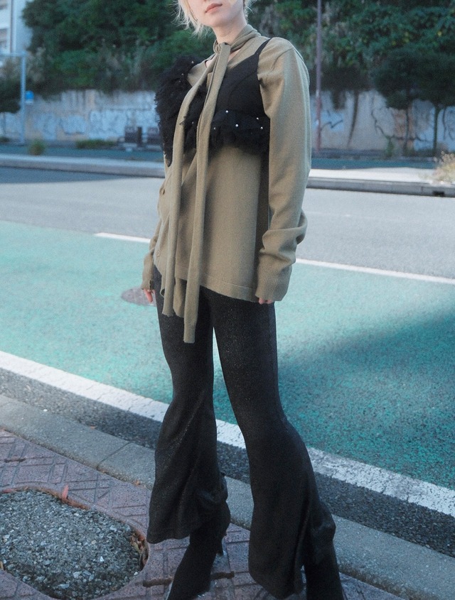 Tie Docking Cardigan / KHAKI