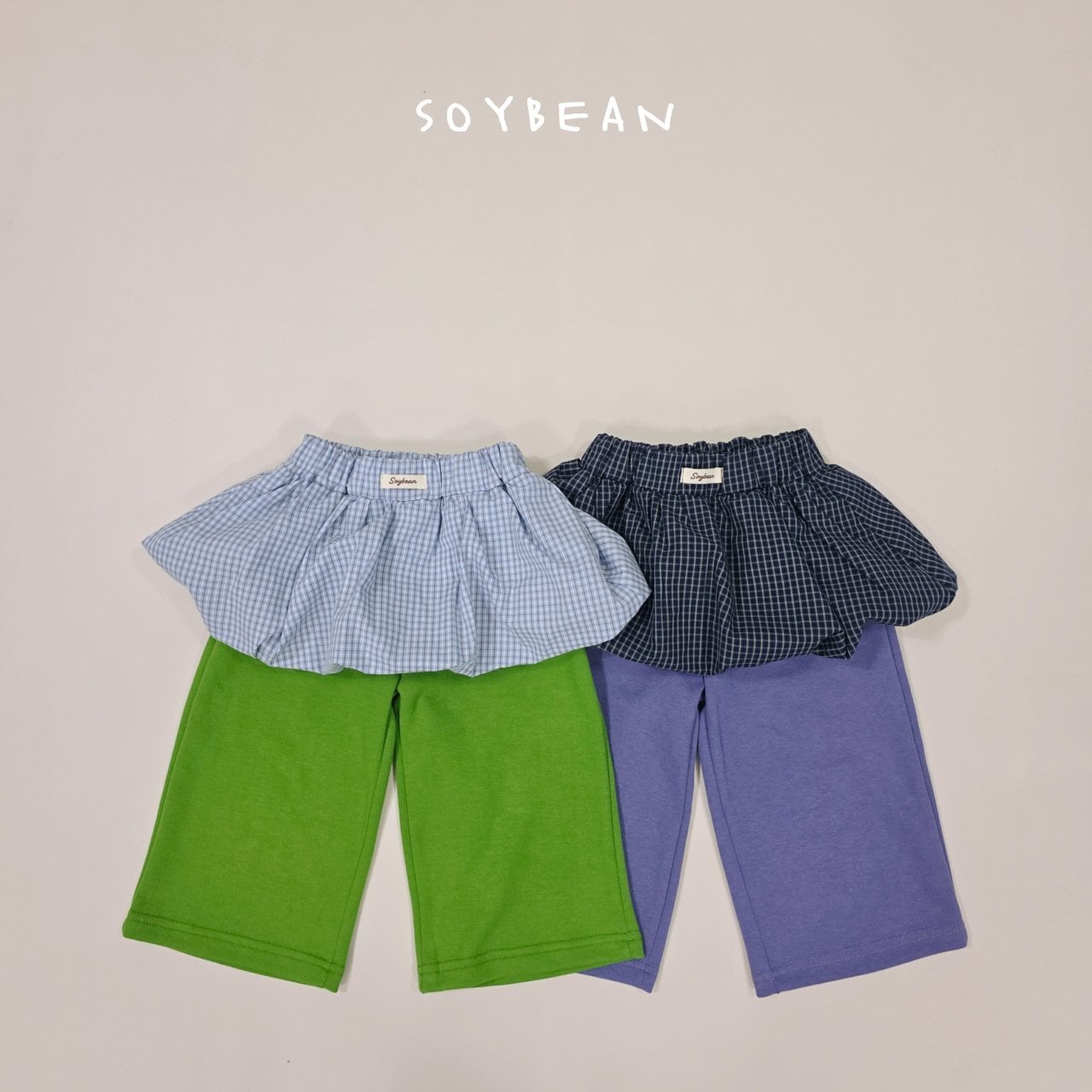 «予約»«ジュニアサイズあり»«soybean» チェックパンプキンパンツ 2colors