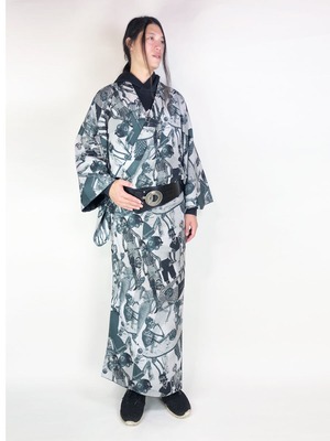 【メンズ】L寸即納品あり・ポリエステル着物「Life 1」