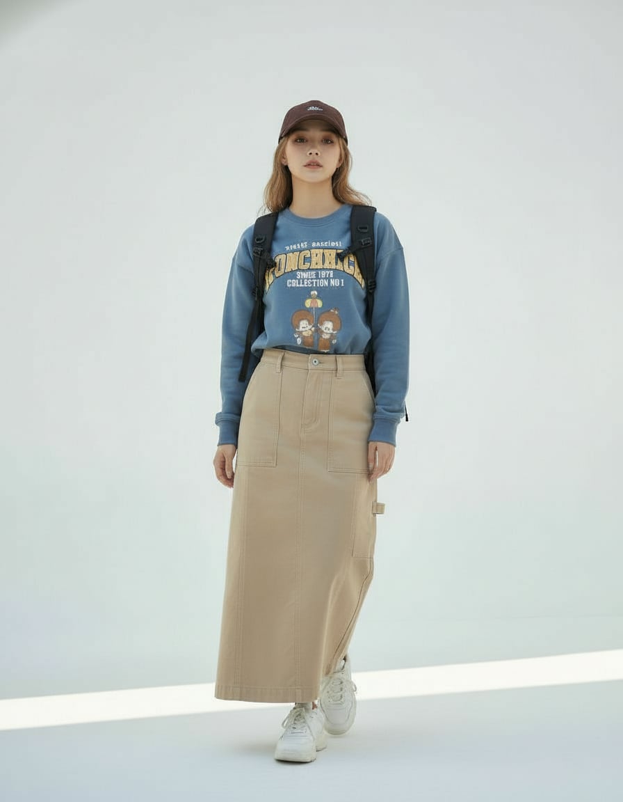 【セレクトライン】モンチッチ・ヴィンテージスウェット ブルー