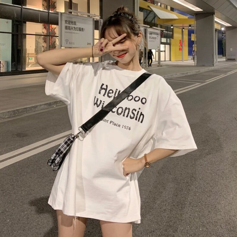 2020年春夏バージョンの新作インルーズミドル丈スモール半袖Tシャツ学生 YY-ファッション39977703989