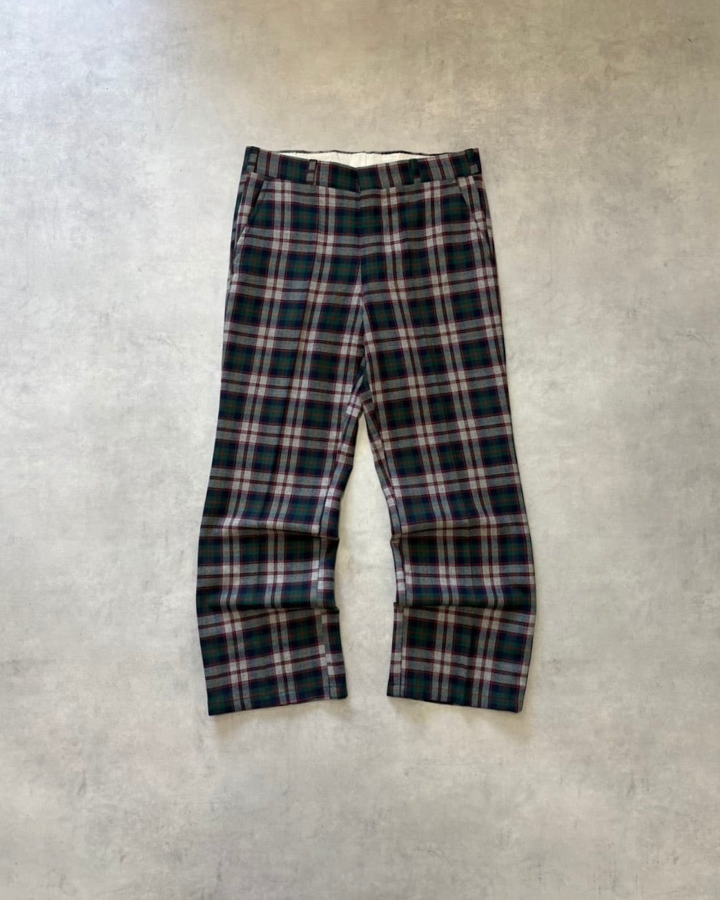 【VINTAGE】1980’s “The Bugle” Wool Tartan Check Slacks W33 L30.5