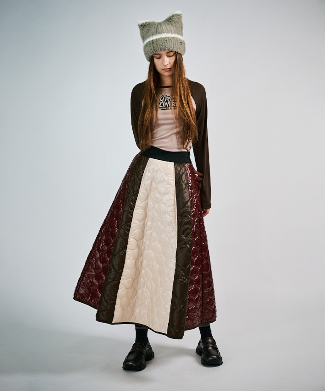 Dog & LOVERS ラグランスリーブ L/S Tシャツ (BROWN) CQ-49069