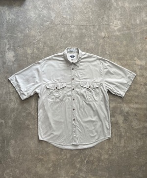 DOCKERS by Levi's 半袖シャツ ドッカーズ ロゴ刺繍 M ライトベージュ