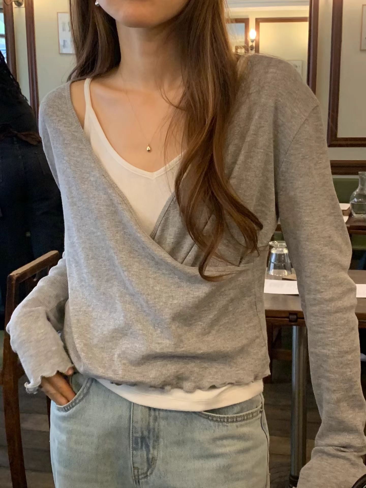 (予約) ounce / Rie Wrap Long Sleeve T