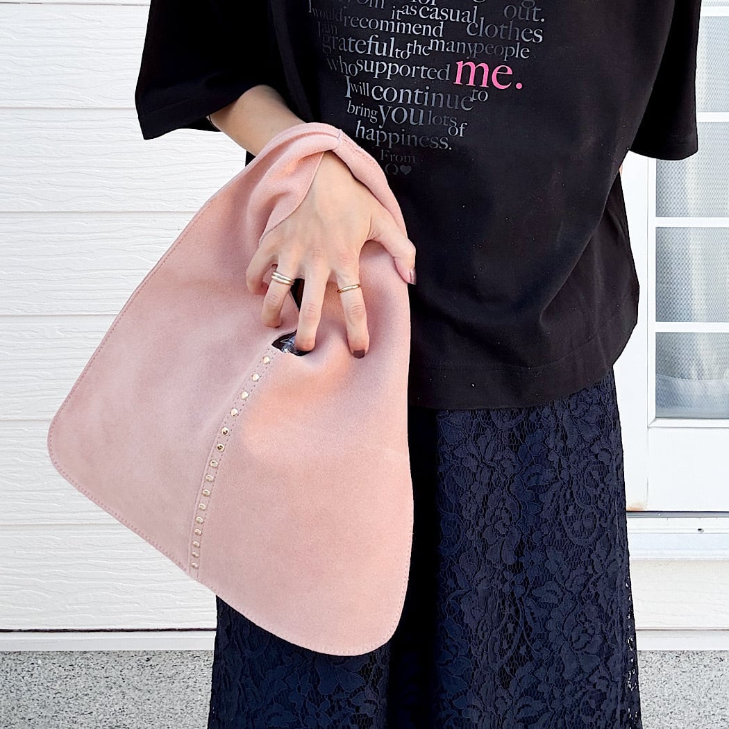 スエードスタッズミニホーボーバッグ