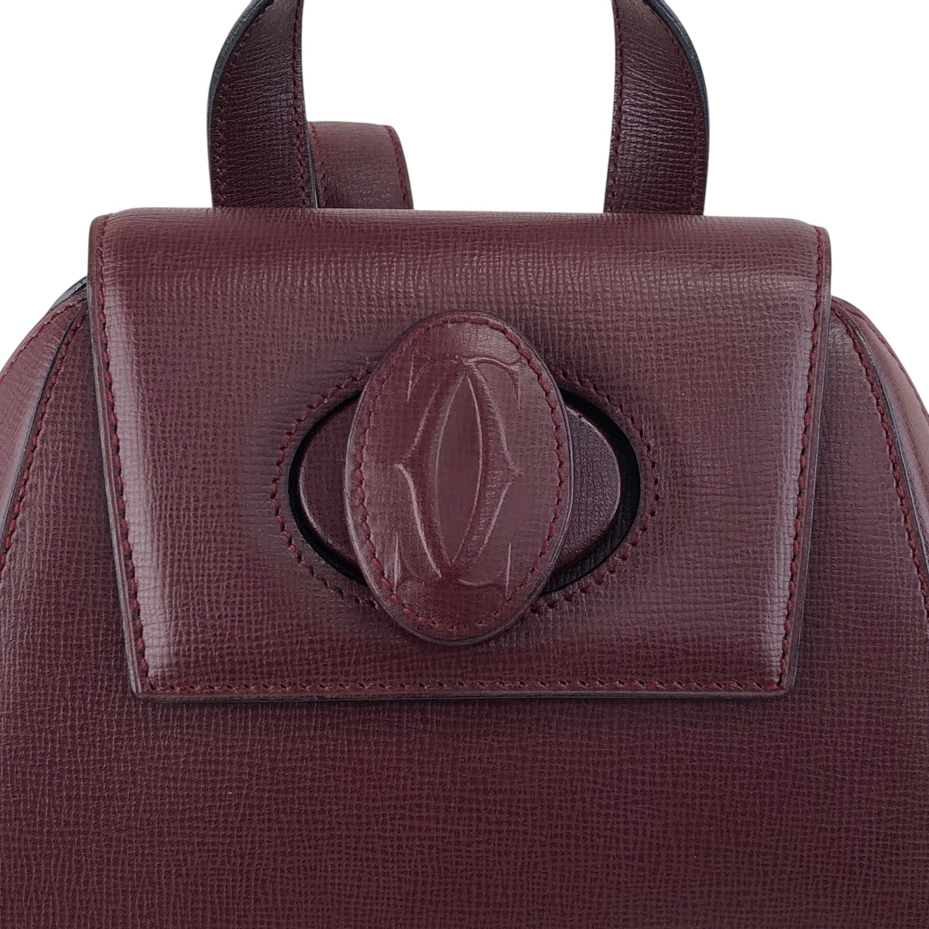 Cartier カルティエ バックパック ボルドー ターンロック レザー