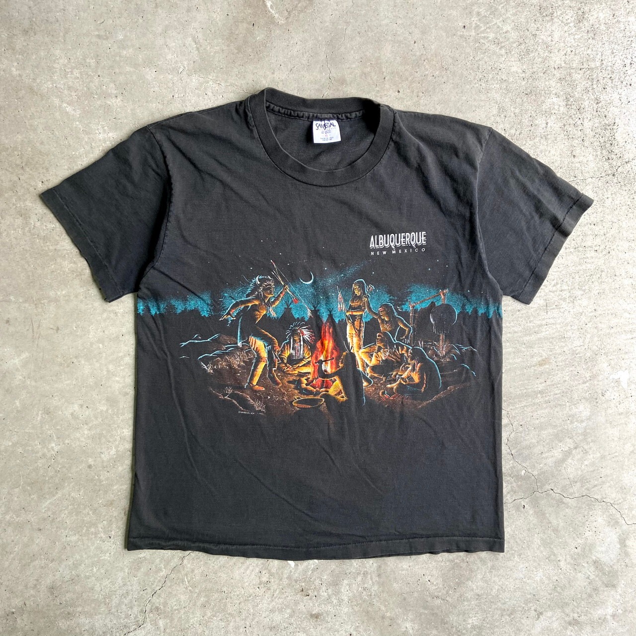 USA製 80〜90年代 NEW MEXICO インディアン 民族 両面 プリントTシャツ 