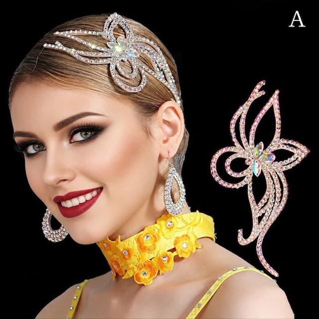 カーブデザイン ラインストーン ヘアアクセサリー 8type　D00859