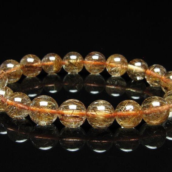 ルチルクォーツ ブレスレット 10mm ブロンズルチル ブレス一点物 111-50740