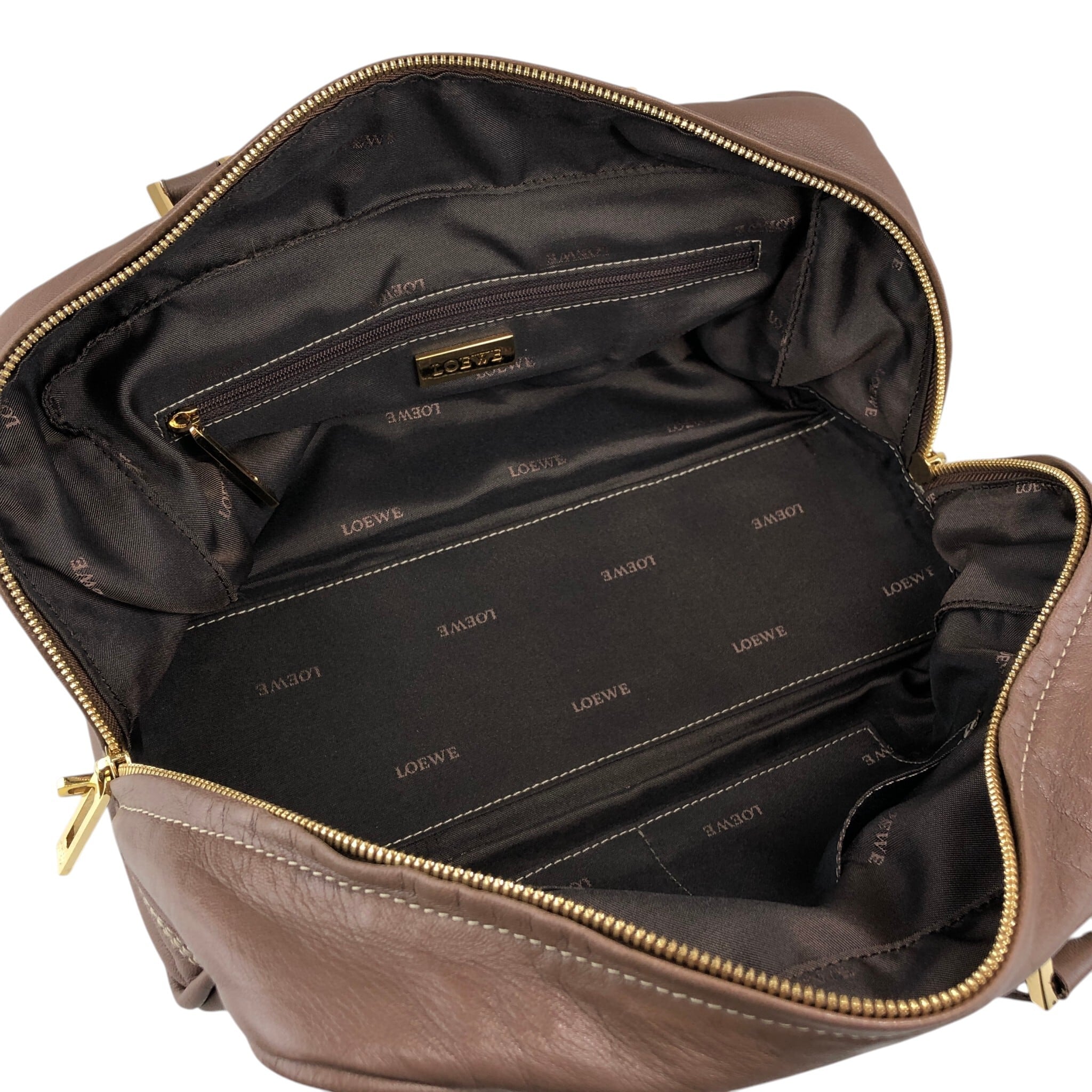 LOEWE ロエベ アマソナ28 ハンドバッグ ブラウン アナグラム レザー