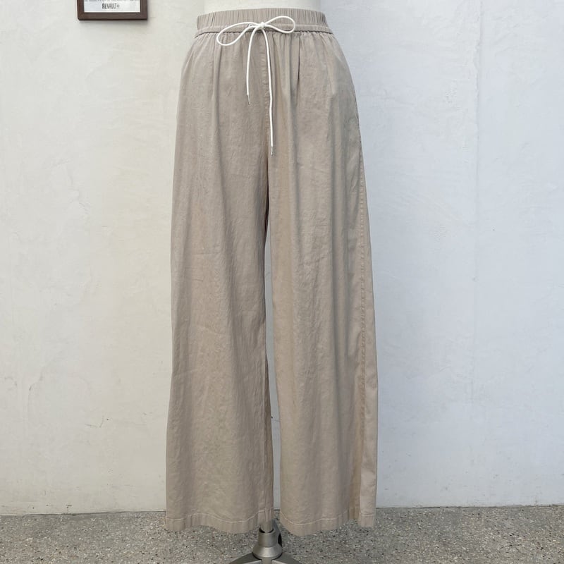 cafune カフネ リネン混 ストレッチ ワイドイージーパンツ 625606