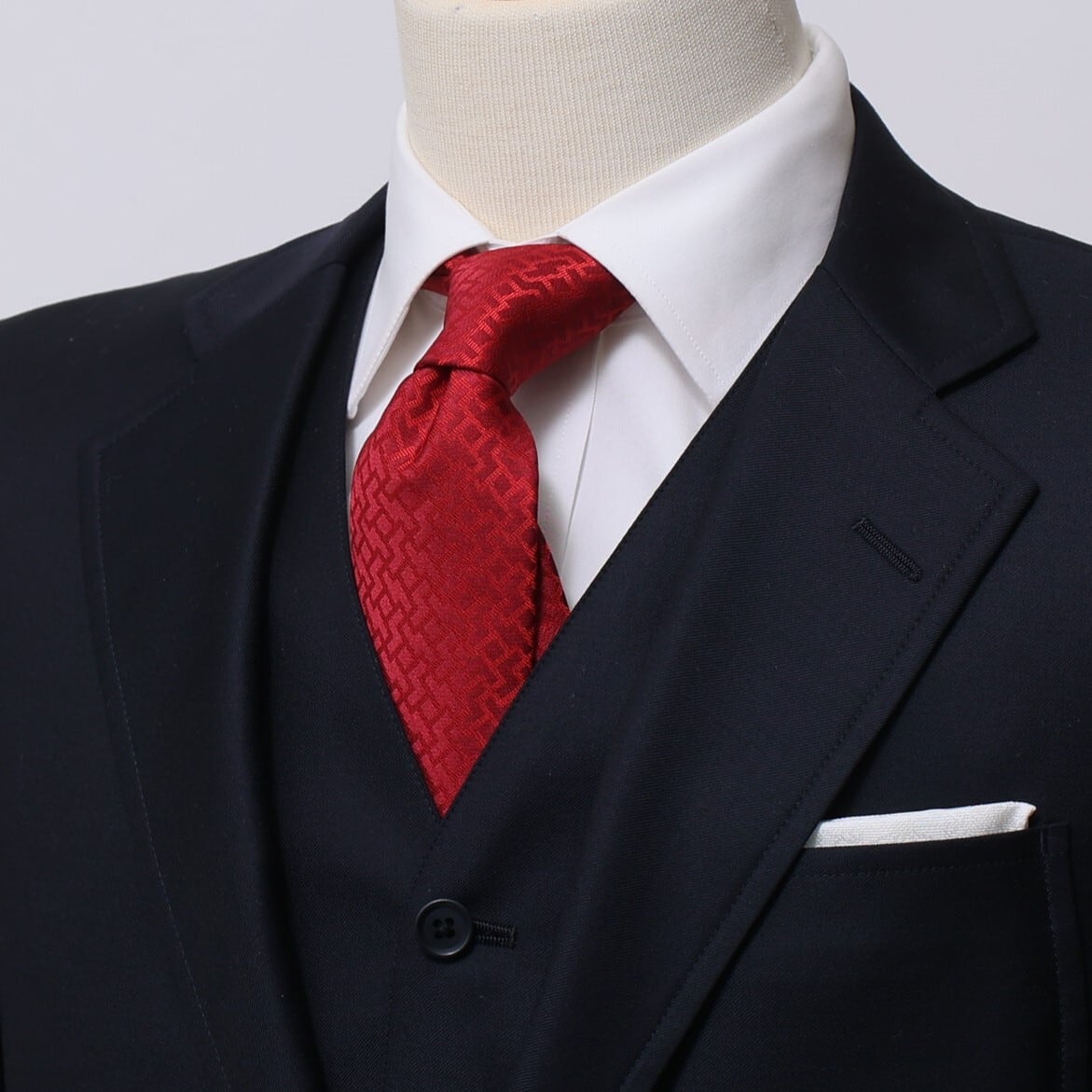 ネクタイ「衿結」葛飾北斎シリーズ 網代の万字： 茜色 | OKANO博多