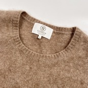 カシミヤ100% CASIMICO カシミコ 半袖 ジャギー ニット セーター L/ベージュ系 レディース