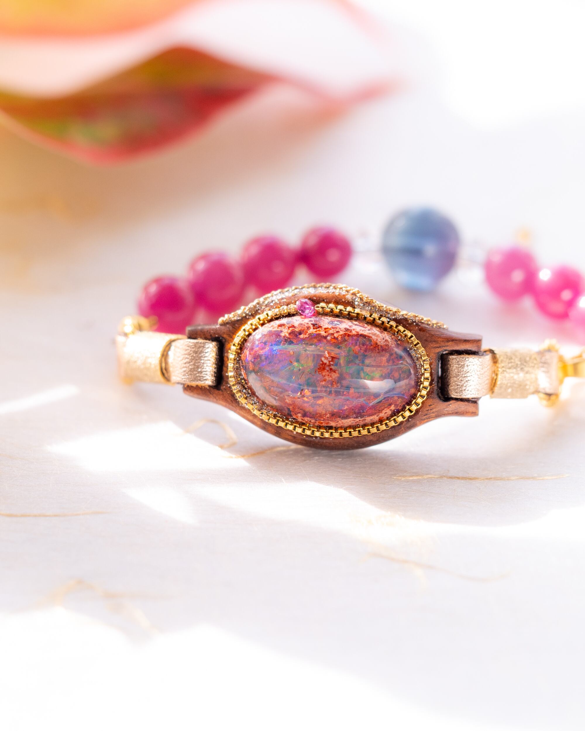 カンテラオパールとアカシアのブレスレット/B209-1