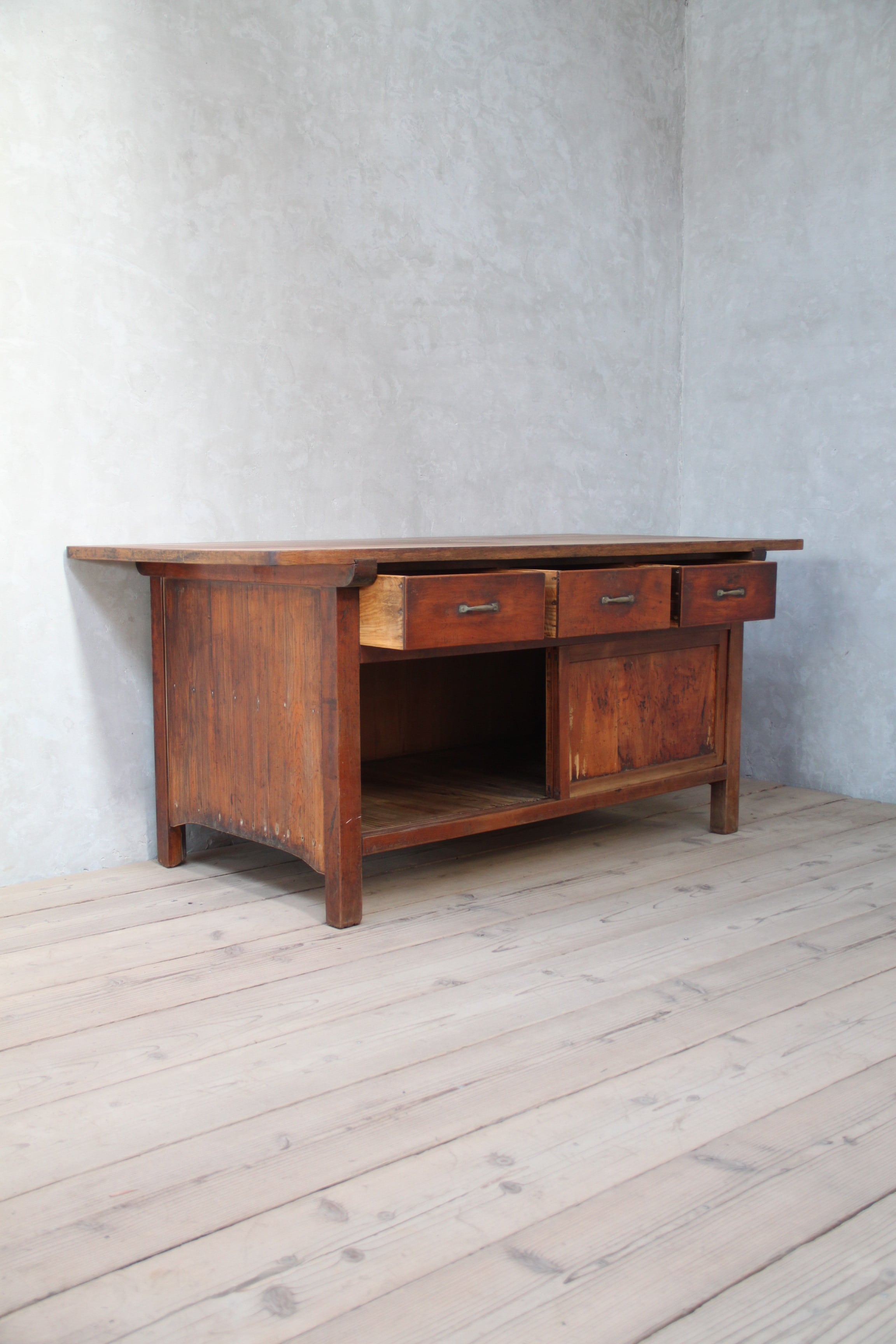 大きな作業台 古家具/古道具/アンティーク/作業台/テーブル/引出