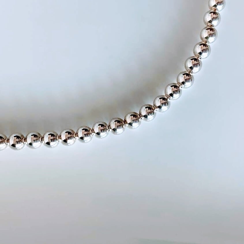 silver シルバー 925 ビーズ 無垢 一連 ネックレス 40 45.5 silver シルバー 925 ビーズ 無垢 一連 ネックレス 40 45.5