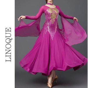 スパンコース長袖ロングドレス 2color 【L00013】