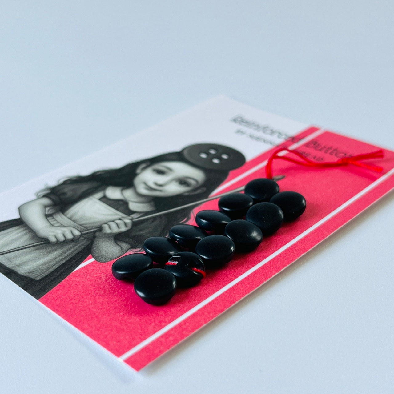 【BASE店限定】カードボタン Reinforced Button 力ボタン ブラック×12個・画像3