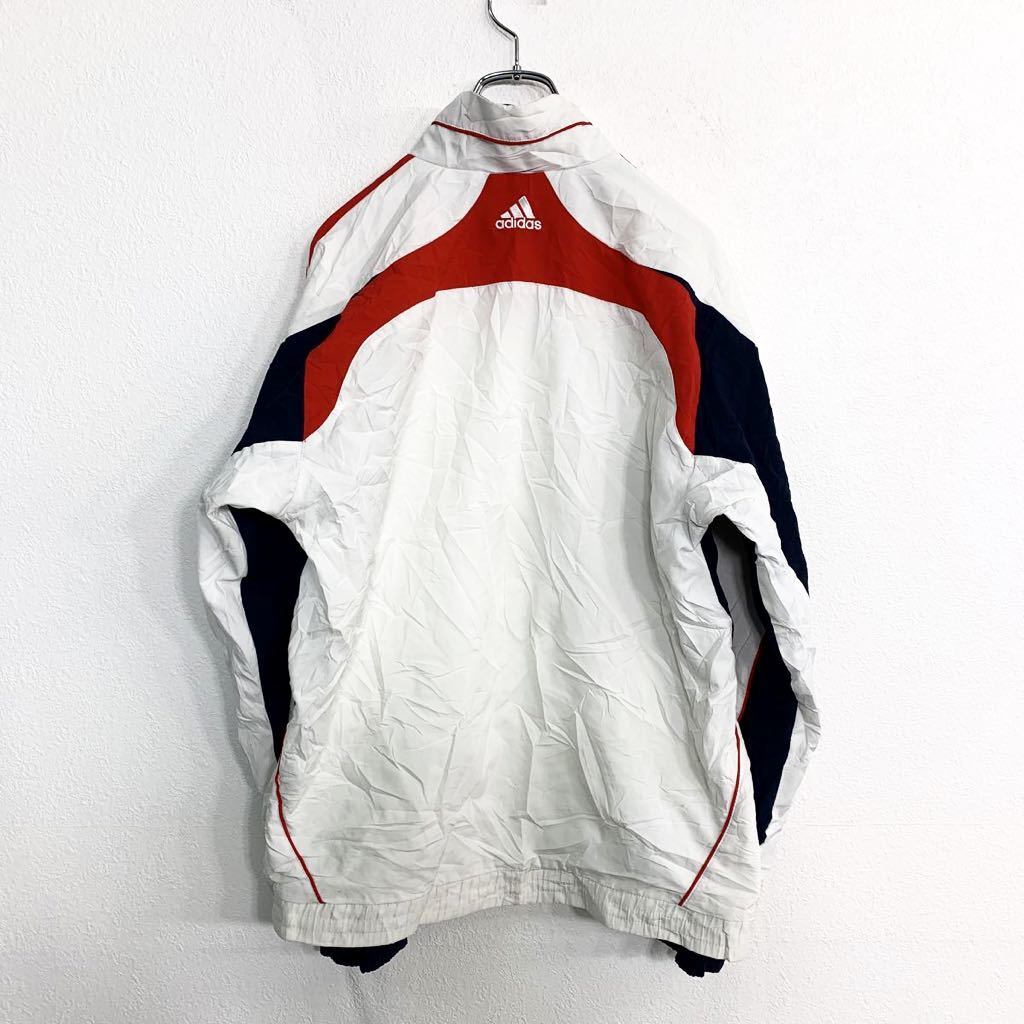 adidas ナイロンジャケット Lサイズくらい アディダス ホワイト