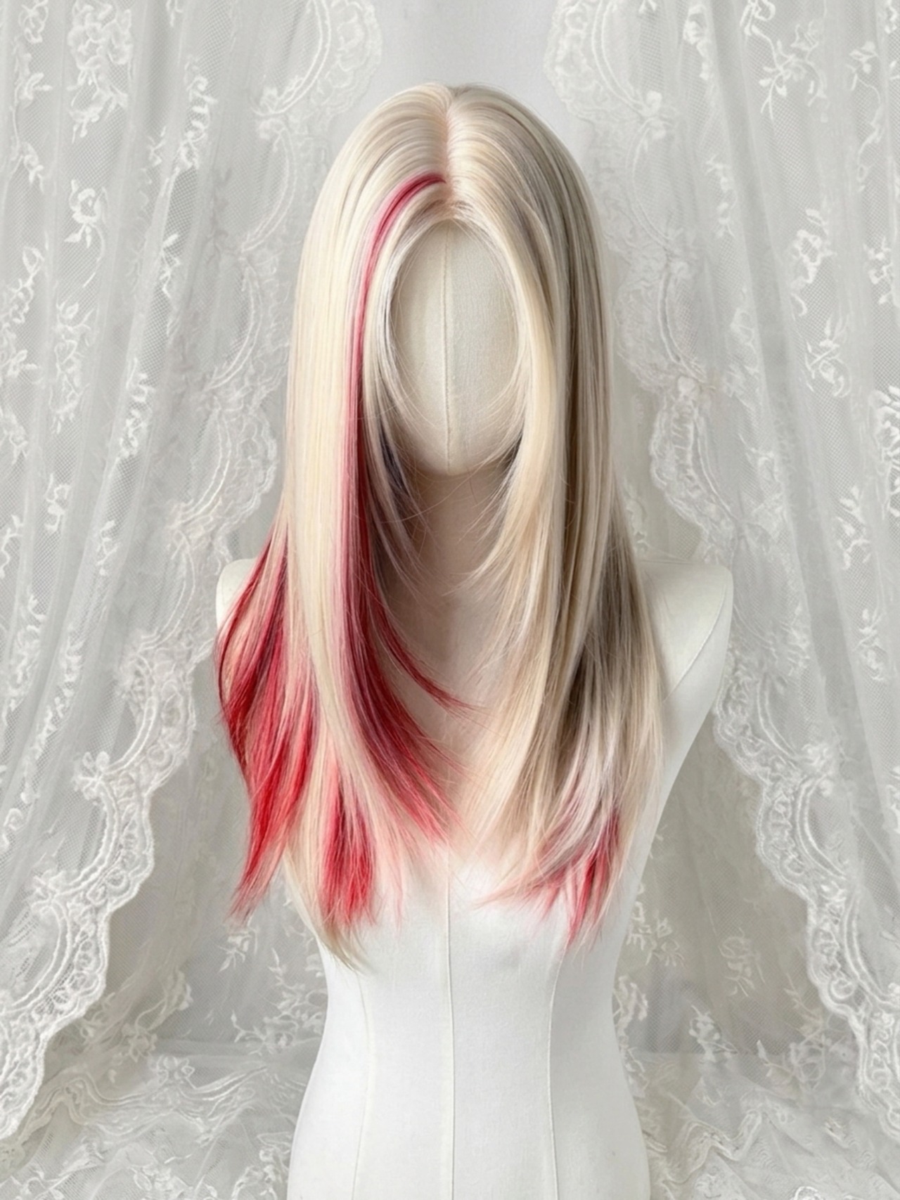 Basic - Red Inner Blonde Long Wig【商品番号 1026】